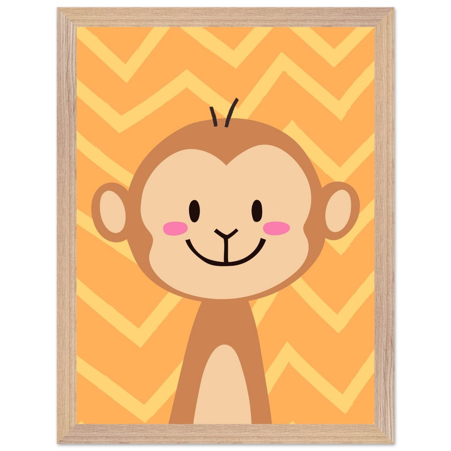 Personalized Kids Room Art Playful Nursery Decor Cute Monkey Print - Rampage Design Studio