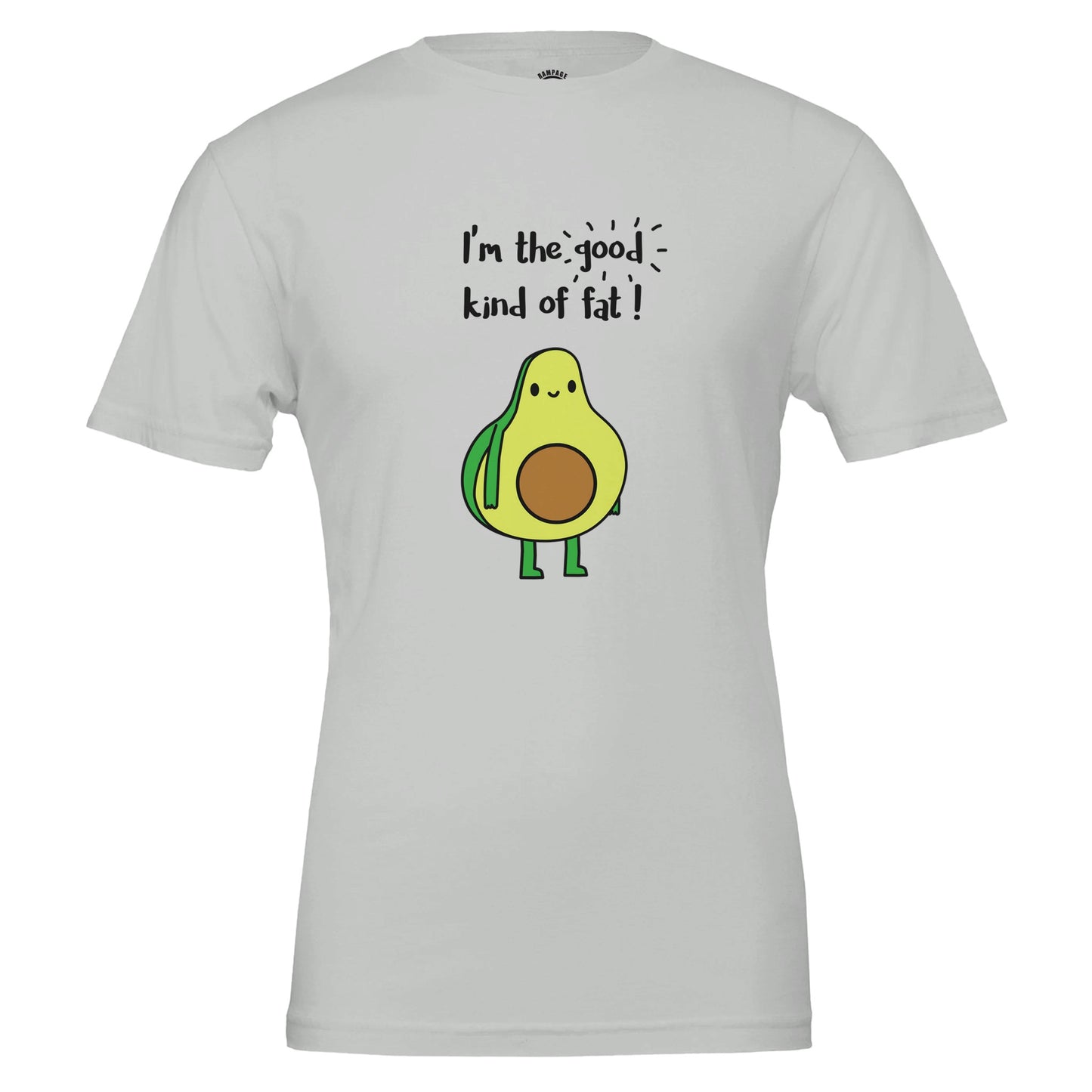 Funny Avocado T-Shirt – “The Good Kind of Fat” Pun Shirt - Rampage Design Studio