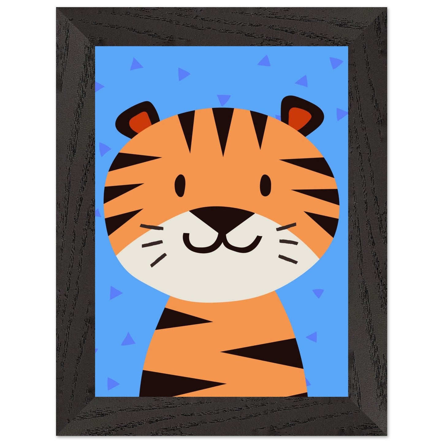 Personalised Childrens Wall Art Cute Cartoon Tiger Framed Poster - Rampage Design Studio