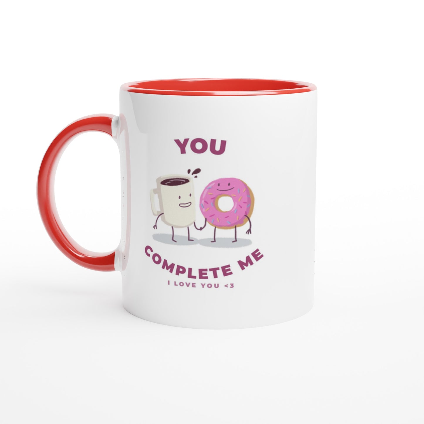 Adorable Couple Mug, Valentines mug, coffee and doughnut gift, Valentines day gift - Rampage Design Studio