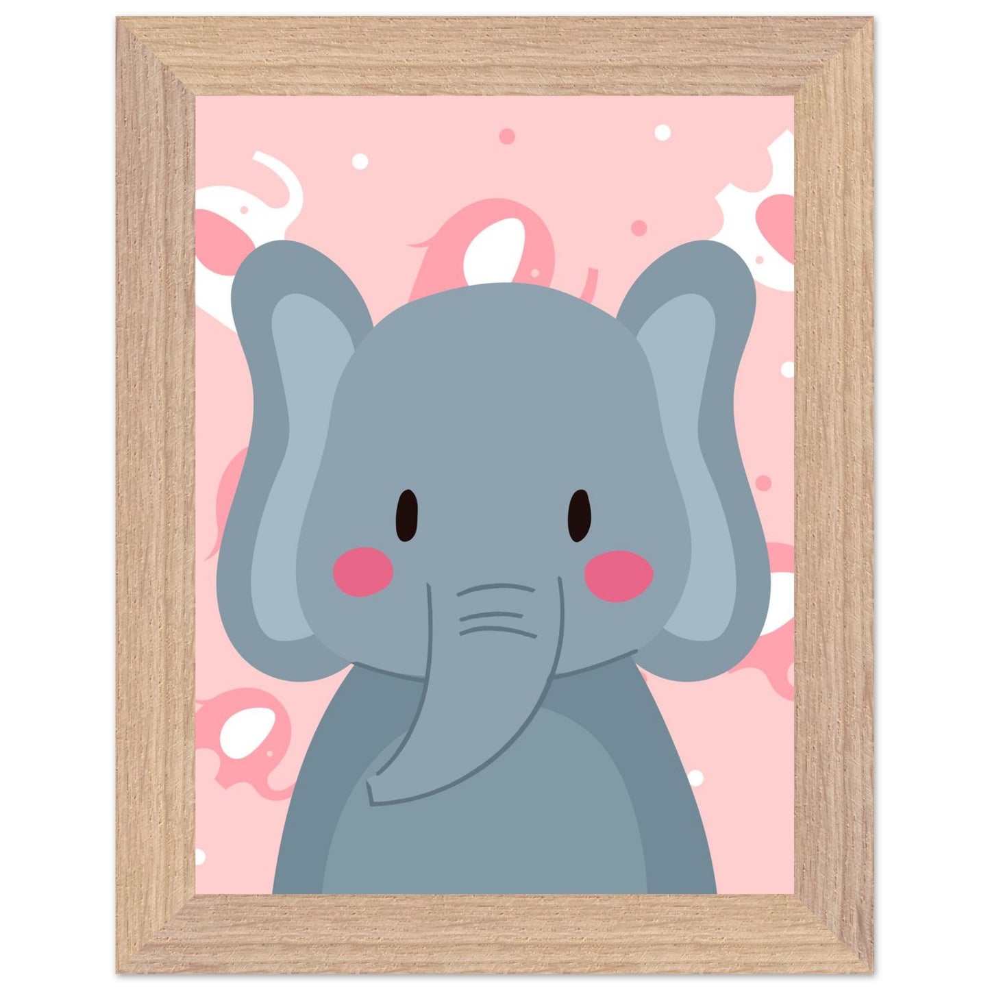 Personalized Elephant Wall Art Safari Nursery Print Cute Baby Room Decor - Rampage Design Studio