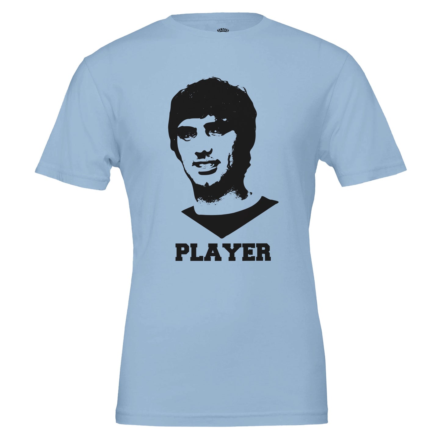 Player - George Best Premium Unisex Crewneck T-shirt - Rampage Design Studio