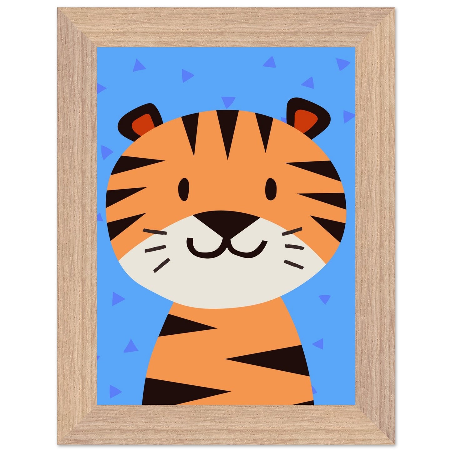 Personalised Childrens Wall Art Cute Cartoon Tiger Framed Poster - Rampage Design Studio