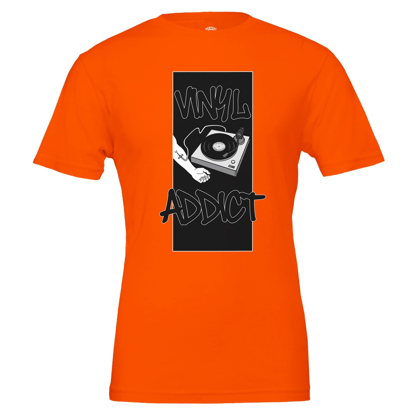 Vinyl Addict T-Shirt • DJ Turntable Shirt • Record Collector Gift • Vinyl Lover Tee • Crate Digger Retro Graphic Tee - Rampage Design Studio