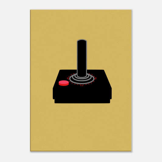Retro Joystick Canvas Print, Minimalist Gamer Art, Classic Gaming Decor, Atari Joystick Print, Retro Gaming Art - Rampage Design Studio