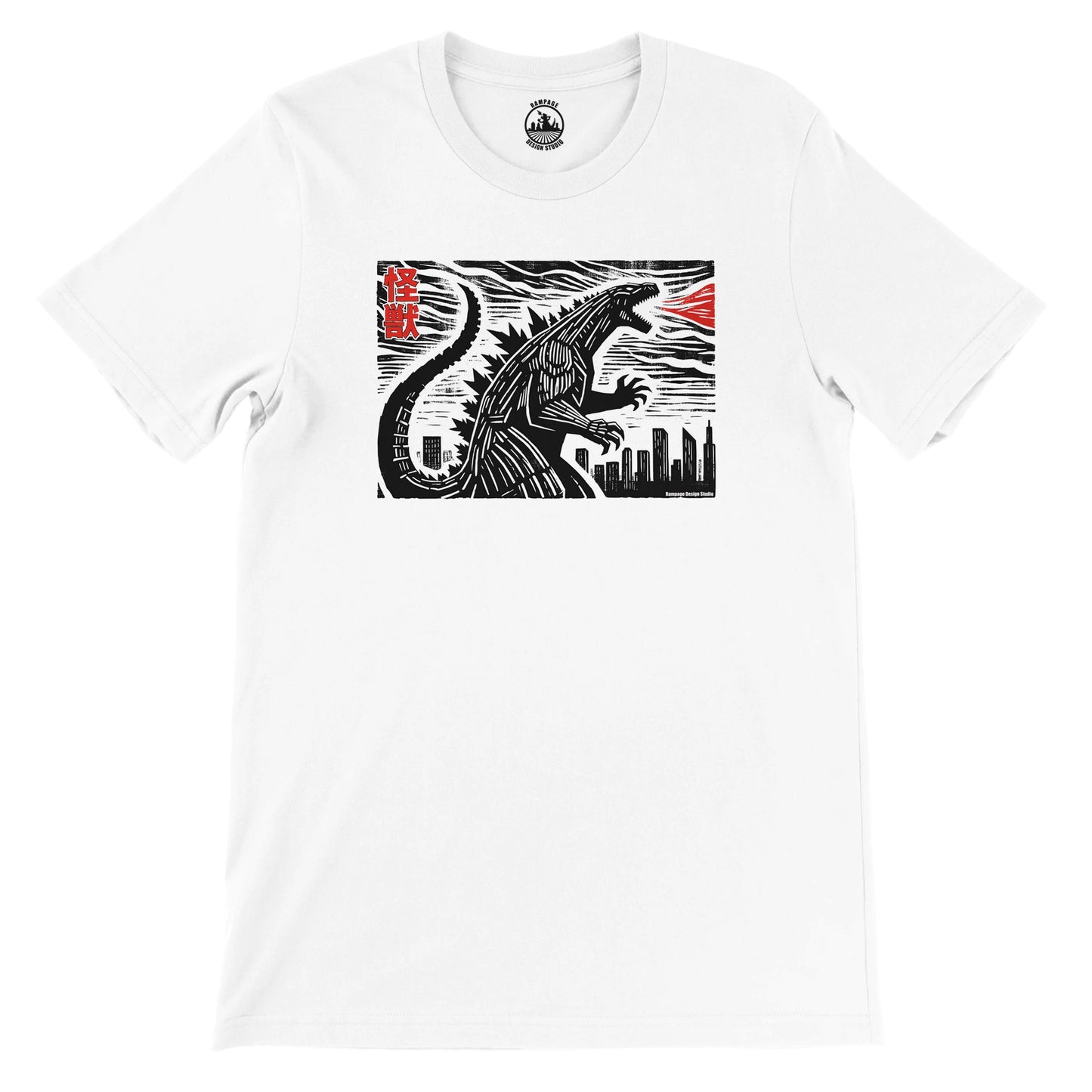 Kaiju Godzilla Graphic T-Shirt – Bold Fire Breathing Design | Unisex Cotton Tee - Rampage Design Studio
