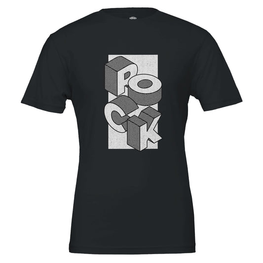 ROCK T-Shirt, Rock Music Tee, Music lovers T-shirt, Isometric design shirt, Bold statement tee, Unisex Fit - Rampage Design Studio