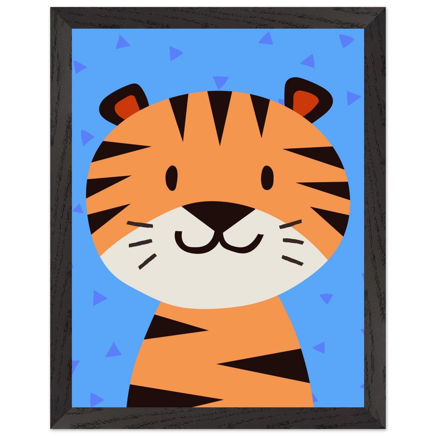 Personalised Childrens Wall Art Cute Cartoon Tiger Framed Poster - Rampage Design Studio