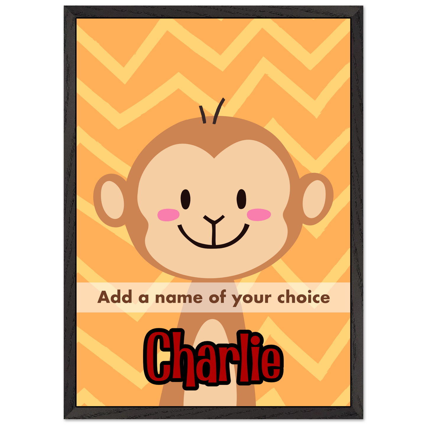 Personalized Kids Room Art Playful Nursery Decor Cute Monkey Print - Rampage Design Studio