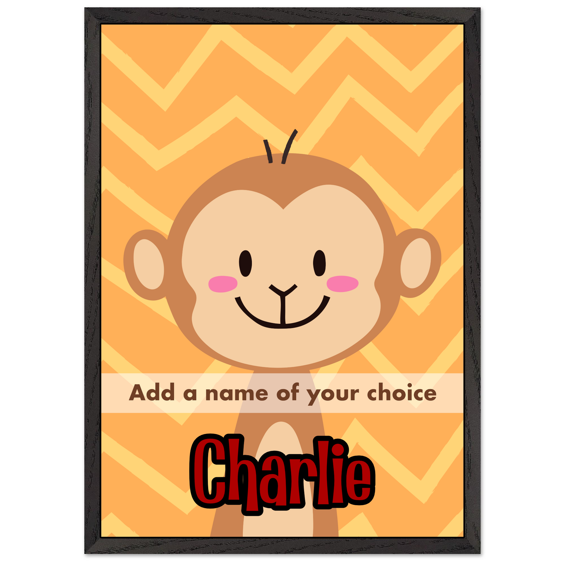 Personalized Kids Room Art Playful Nursery Decor Cute Monkey Print - Rampage Design Studio