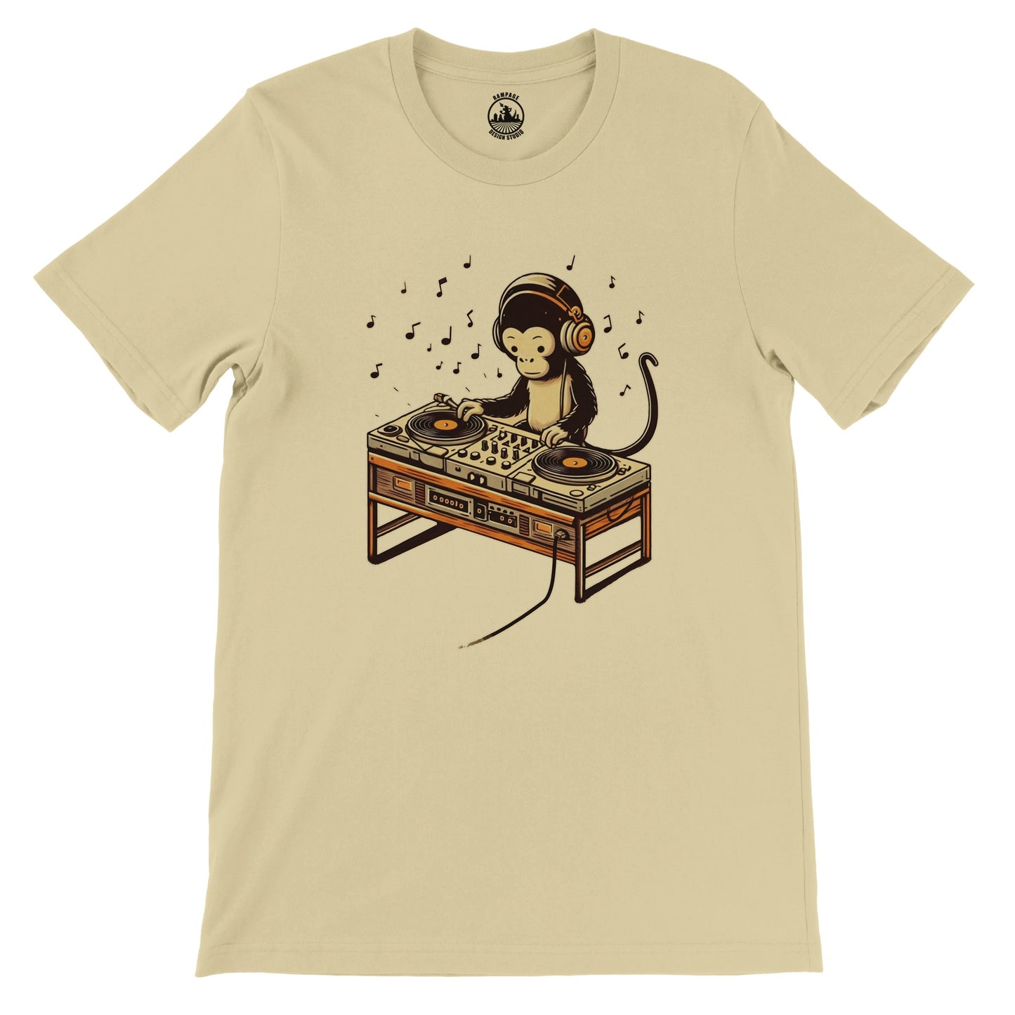 Monkey DJ - Premium Unisex Crewneck T-shirt - Rampage Design Studio
