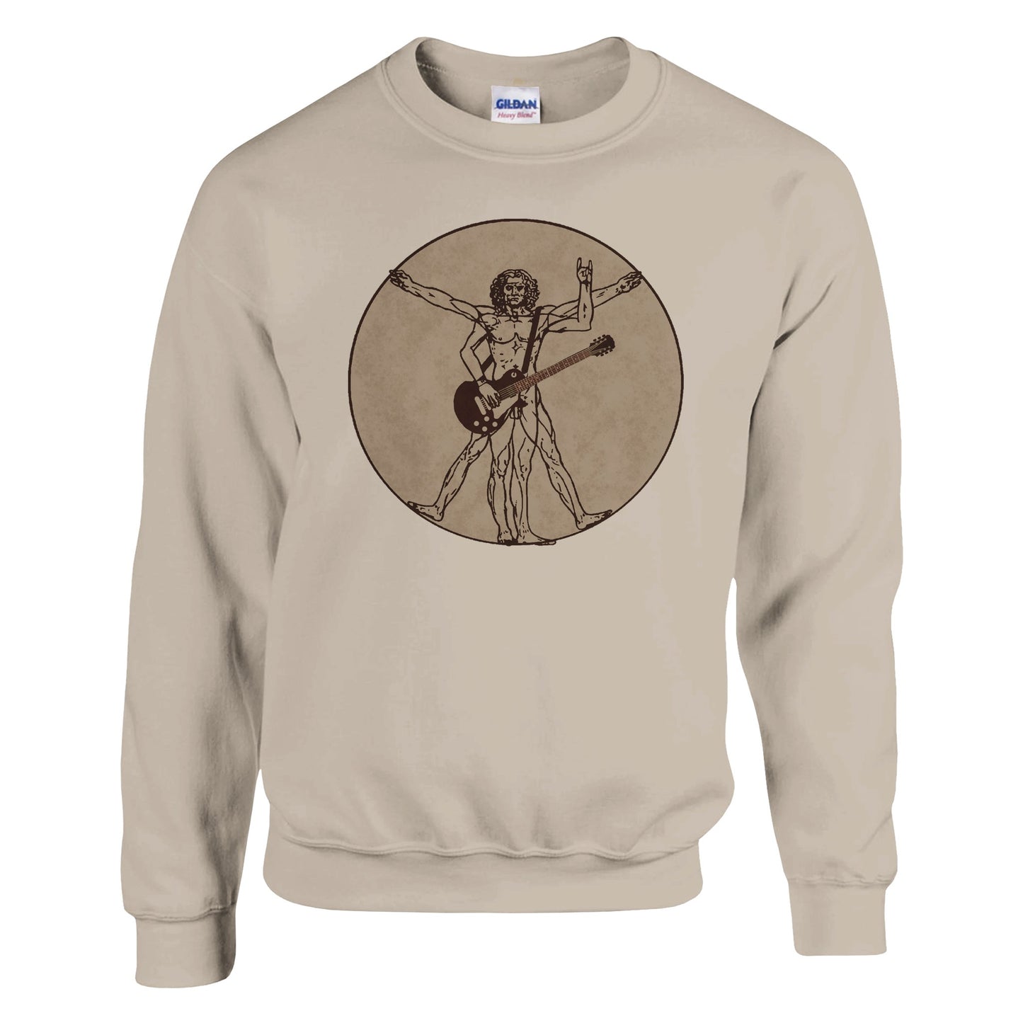 Rock Guitar Vitruvian Man Sweatshirt - Rampage Design Studio