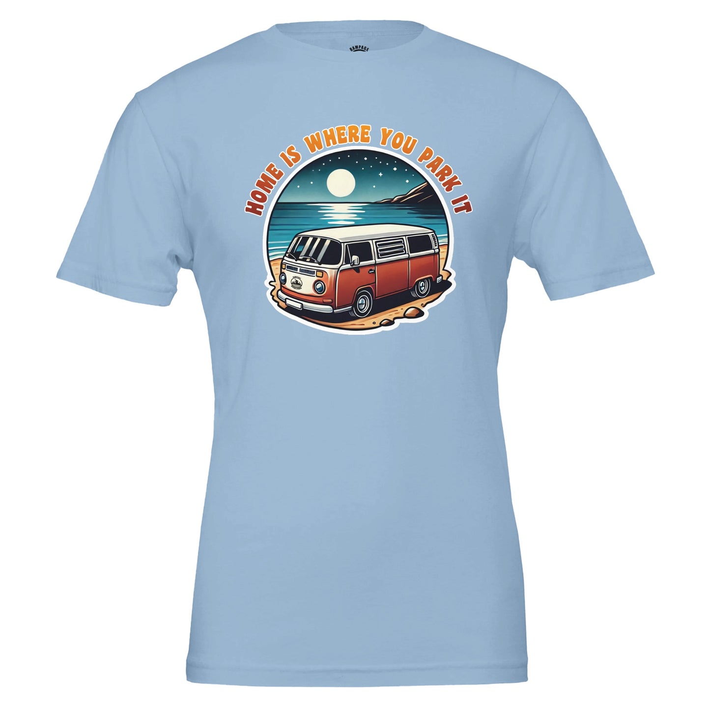Moonlit Camper-Van T-Shirt – Soft, Eco-Friendly Cotton, Inspirational Design - Rampage Design Studio