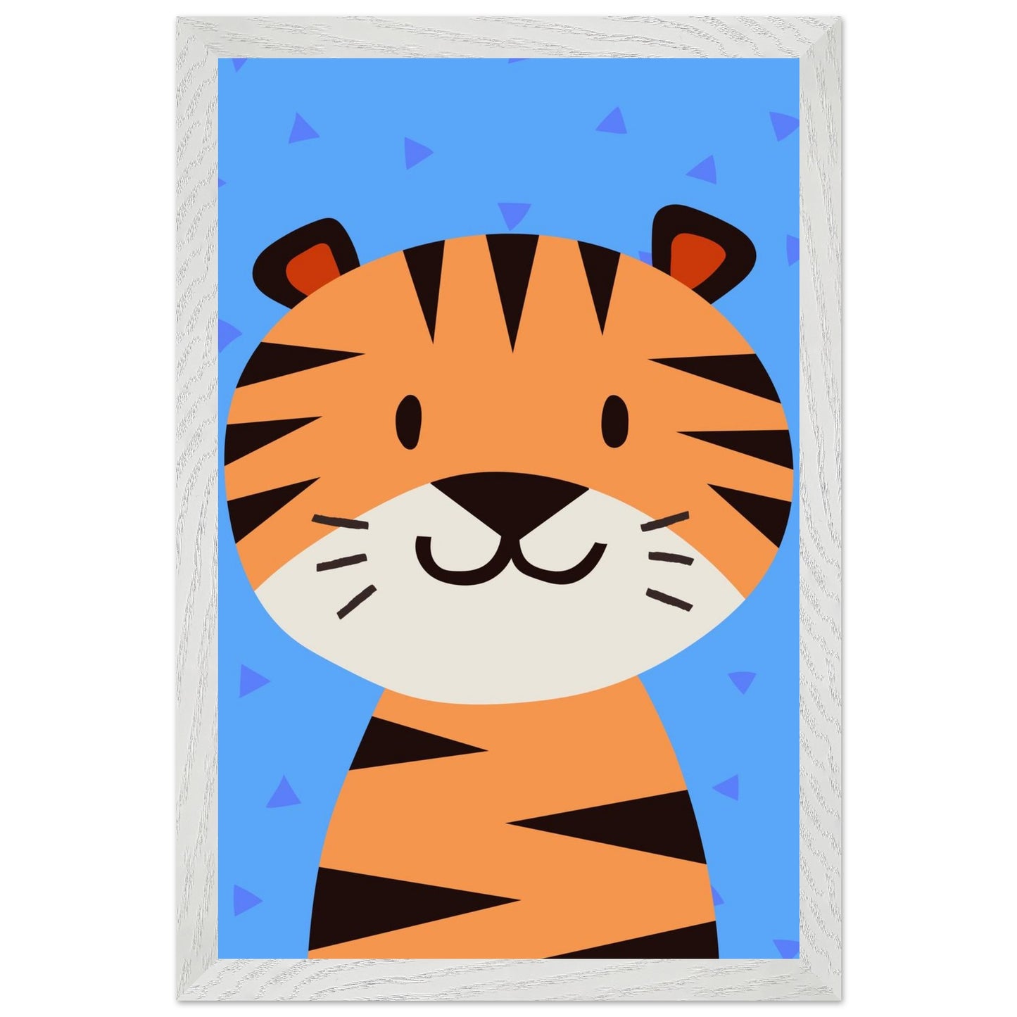 Personalised Childrens Wall Art Cute Cartoon Tiger Framed Poster - Rampage Design Studio