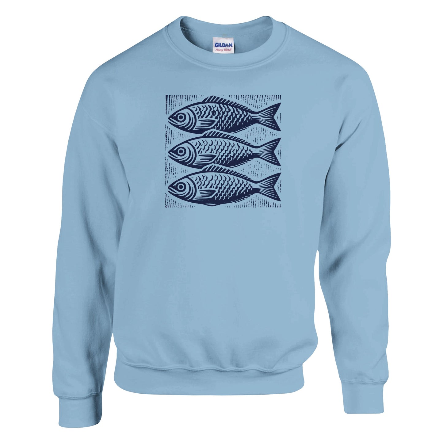 Block Print Fish Design Sweatshirt - Rampage Design Studio