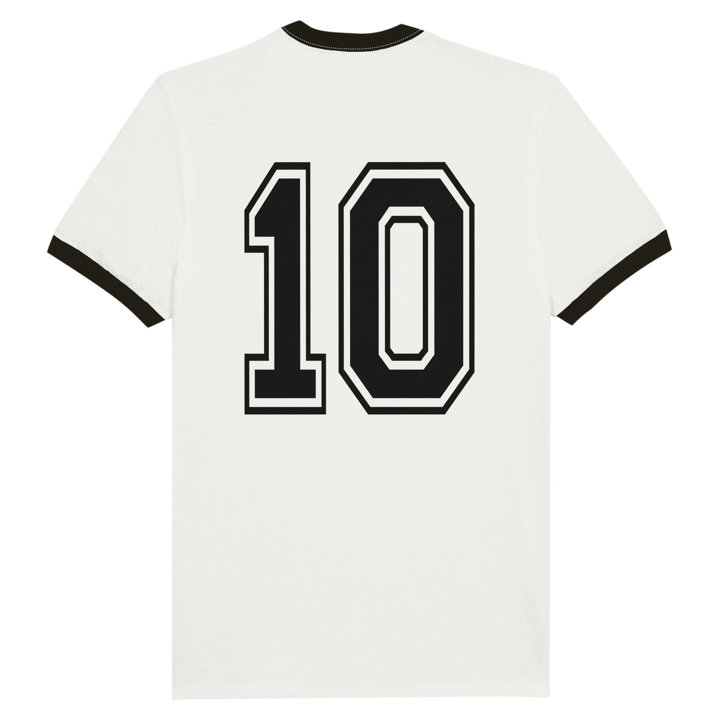 Addict - Diego Maradona Unisex Ringer T-shirt White and Black - Rampage Design Studio