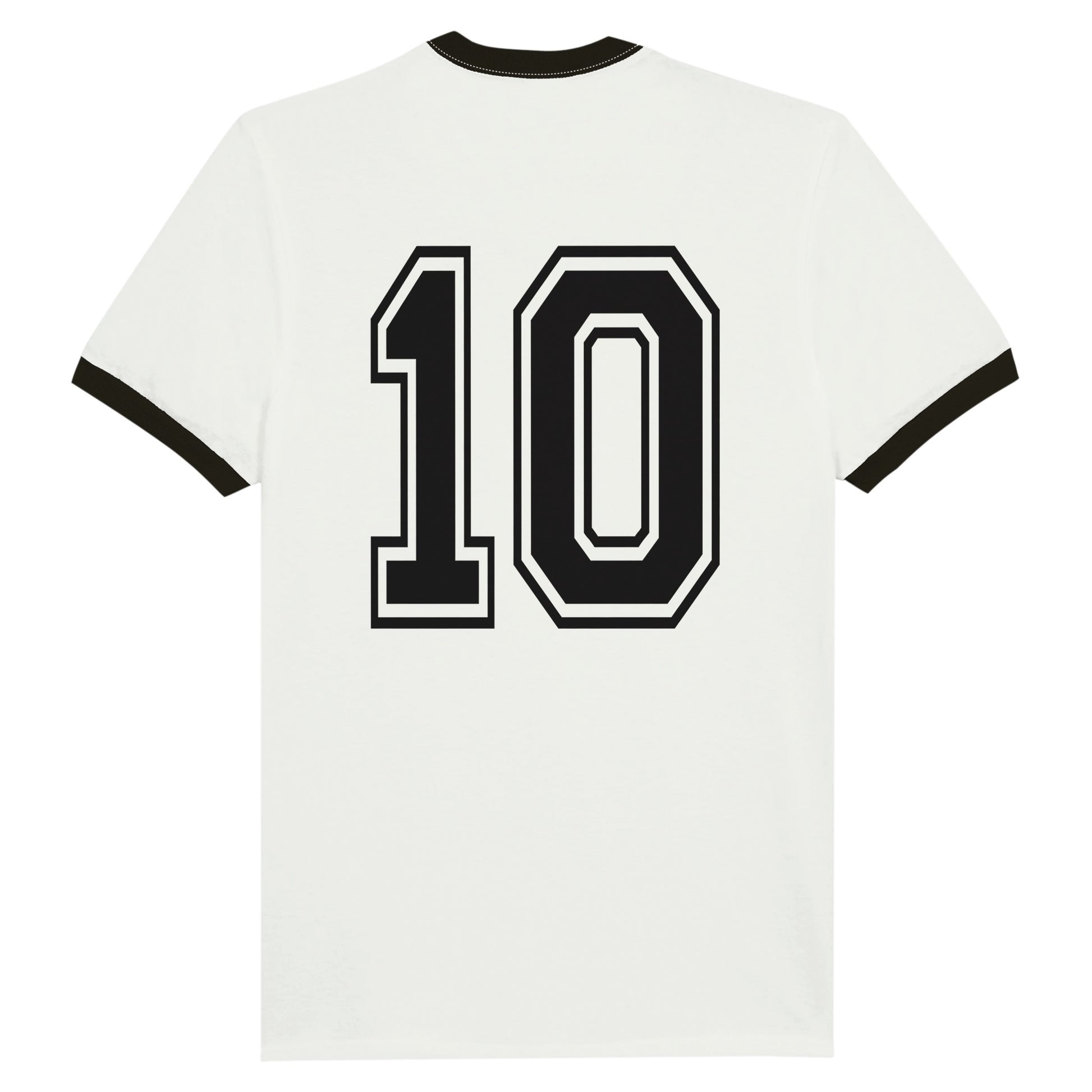 Addict - Diego Maradona Unisex Ringer T-shirt White and Black - Rampage Design Studio