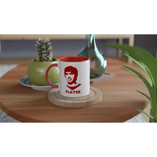 George Best "Player" - 11oz Ceramic Mug Ceramic Red - Rampage Design Studio