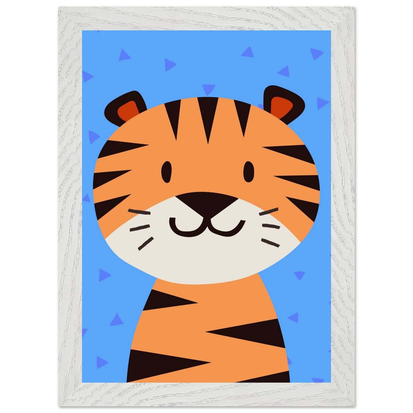Personalised Childrens Wall Art Cute Cartoon Tiger Framed Poster - Rampage Design Studio