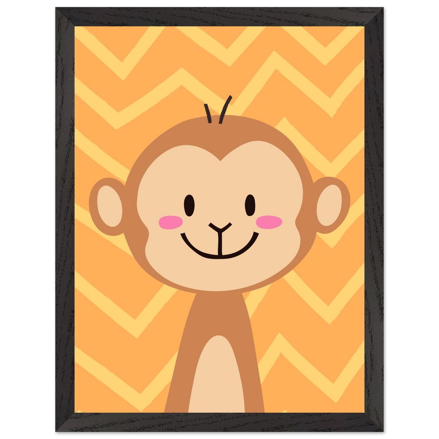 Personalized Kids Room Art Playful Nursery Decor Cute Monkey Print - Rampage Design Studio