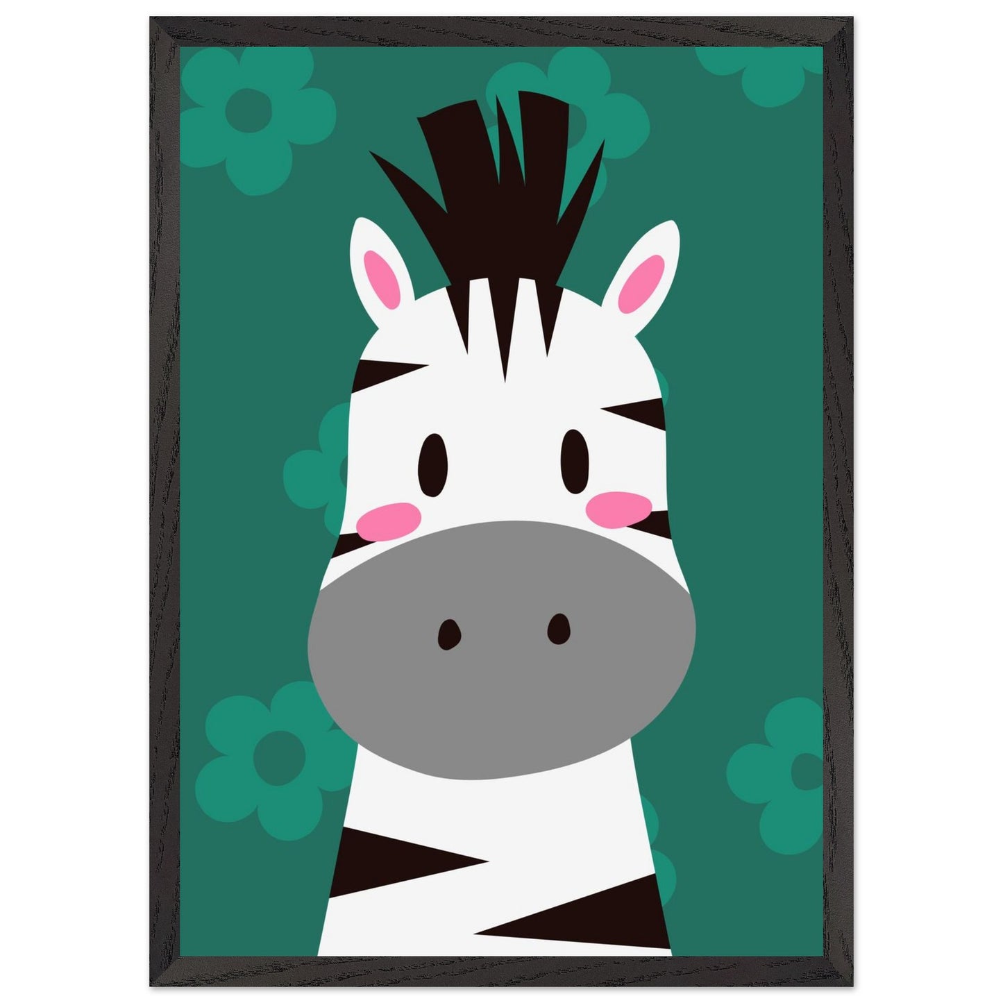 Personalized Zebra Wall Art Jungle Nursery Print - Rampage Design Studio