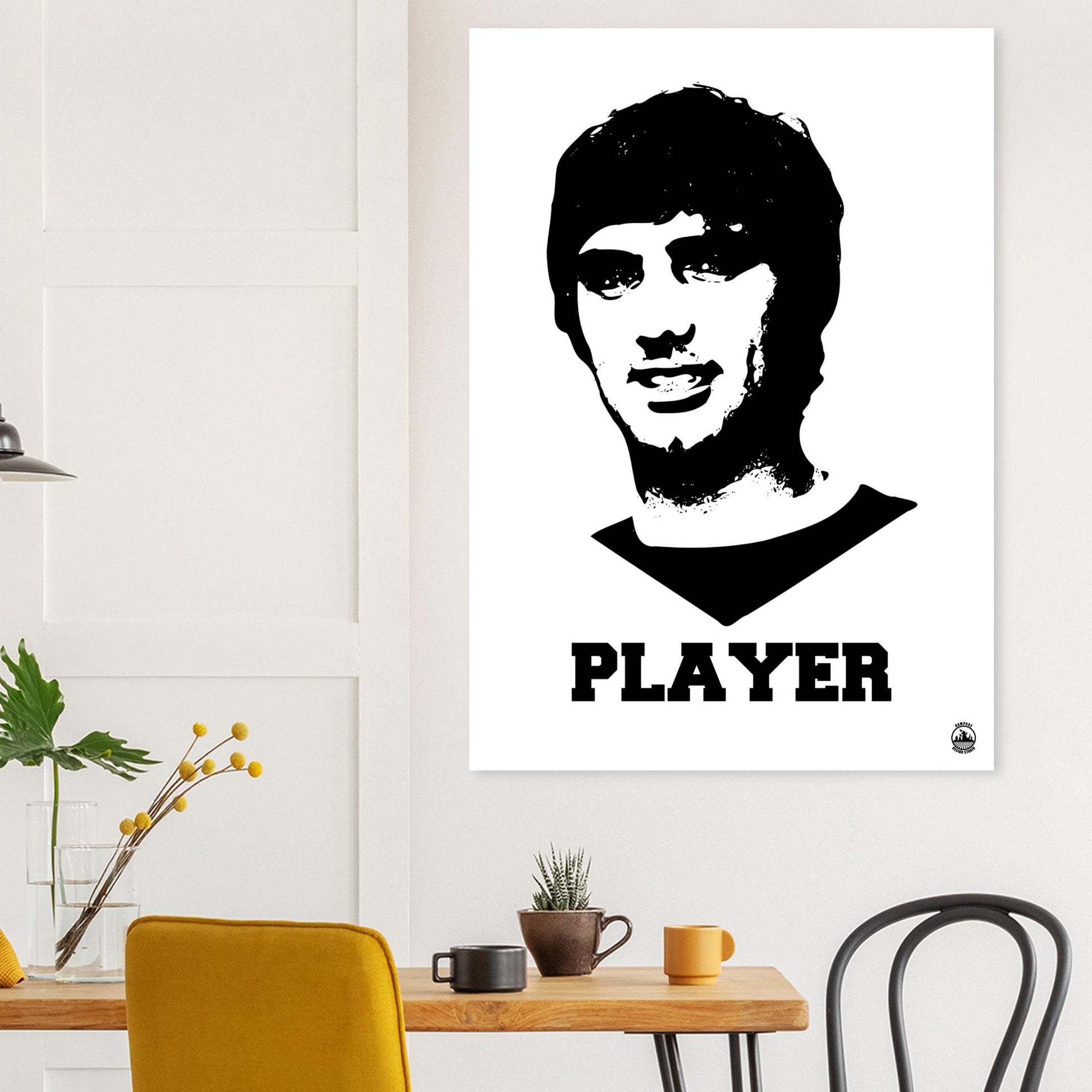 Player - George Best Premium Matte Paper Poster - Rampage Design Studio