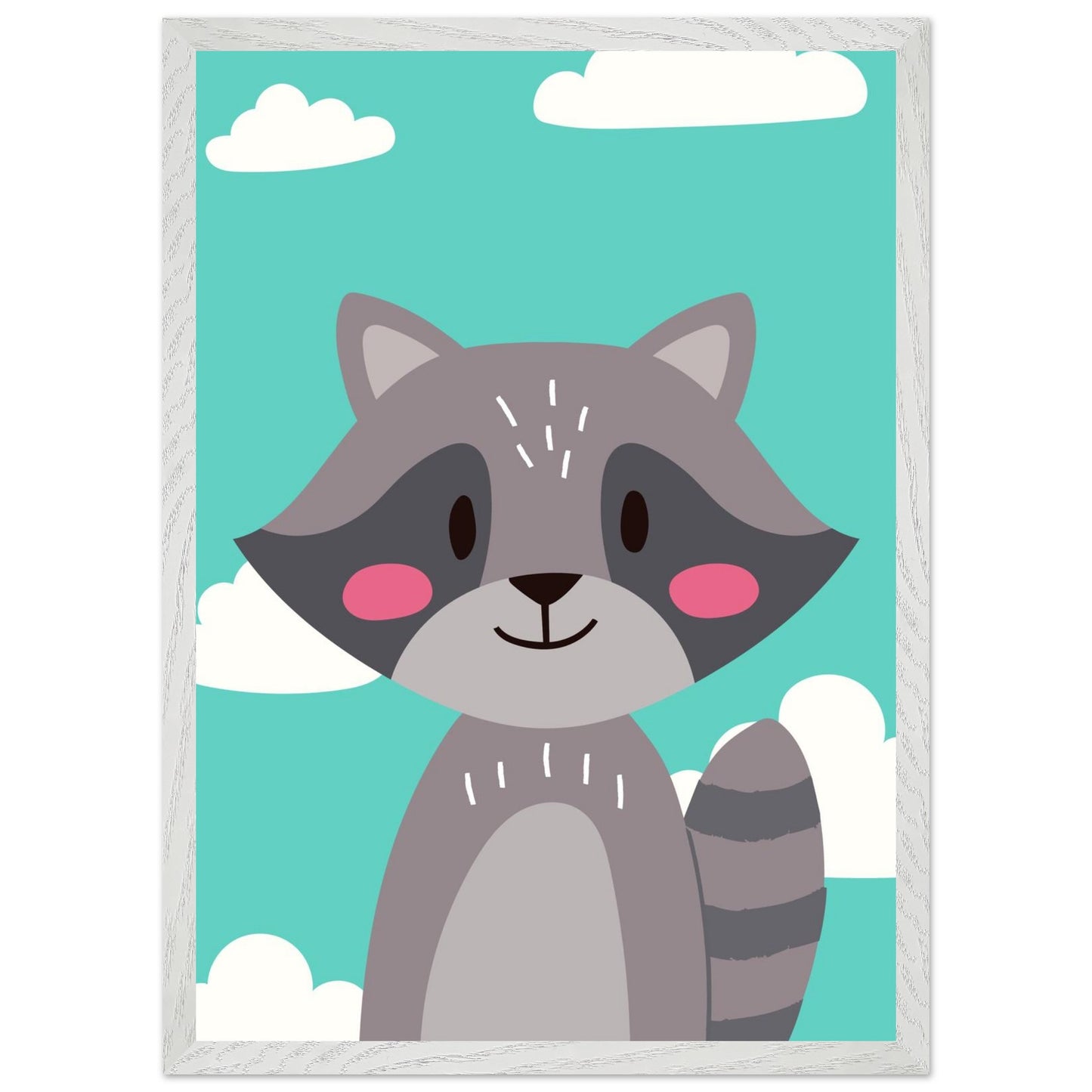 Personalized Kids Room Decor Cute Raccoon Children's Wall Art - Rampage Design Studio