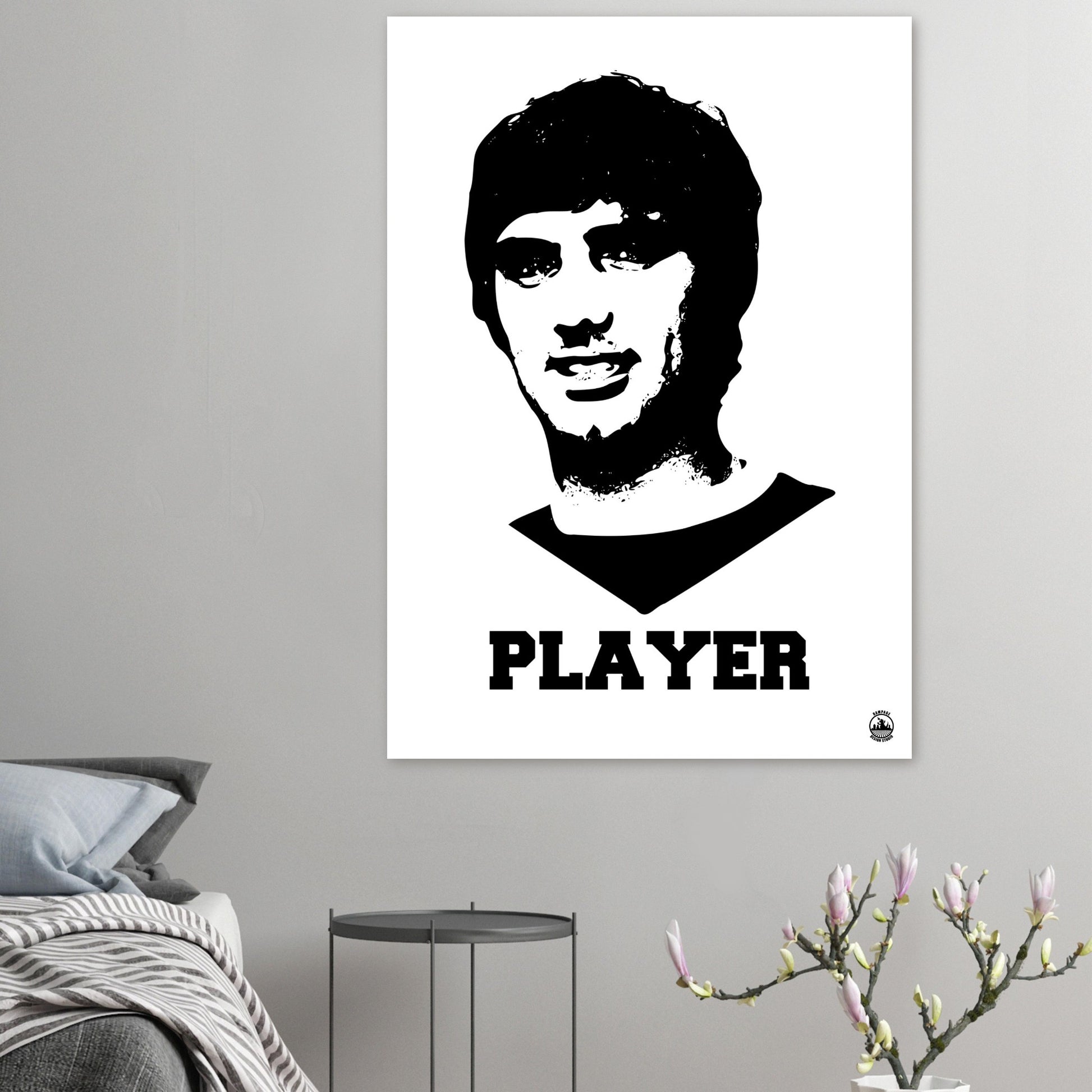 Player - George Best Premium Matte Paper Poster - Rampage Design Studio