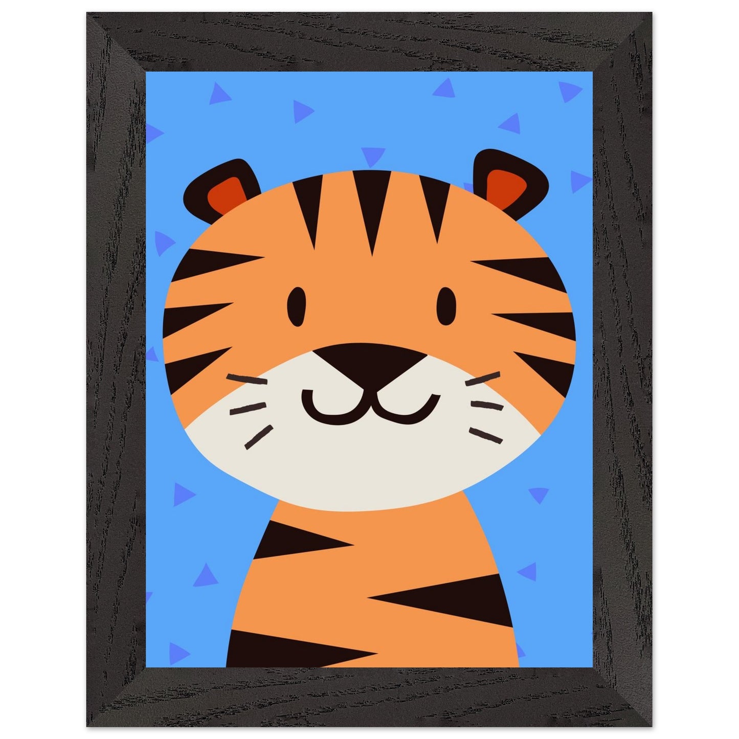 Personalised Childrens Wall Art Cute Cartoon Tiger Framed Poster - Rampage Design Studio