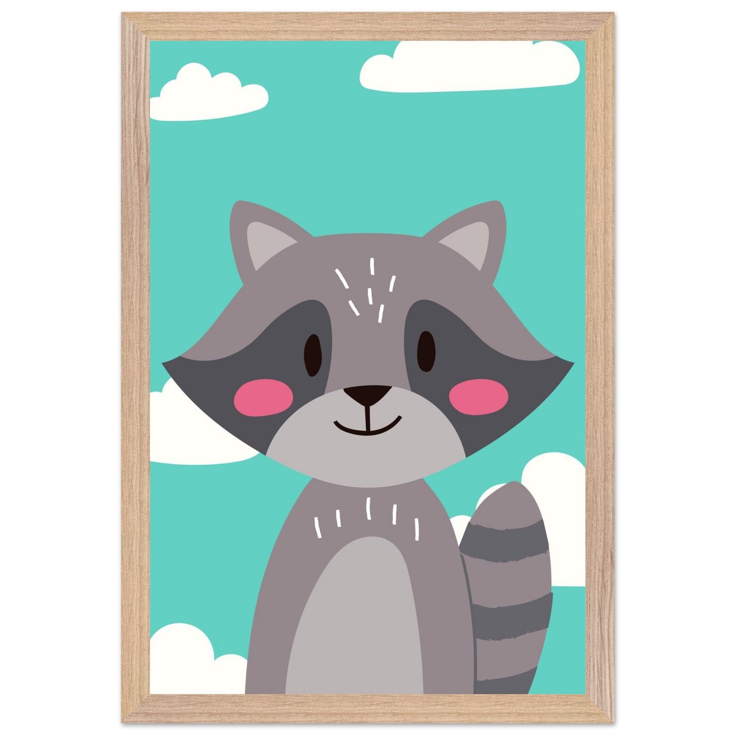Personalized Kids Room Decor Cute Raccoon Children's Wall Art - Rampage Design Studio