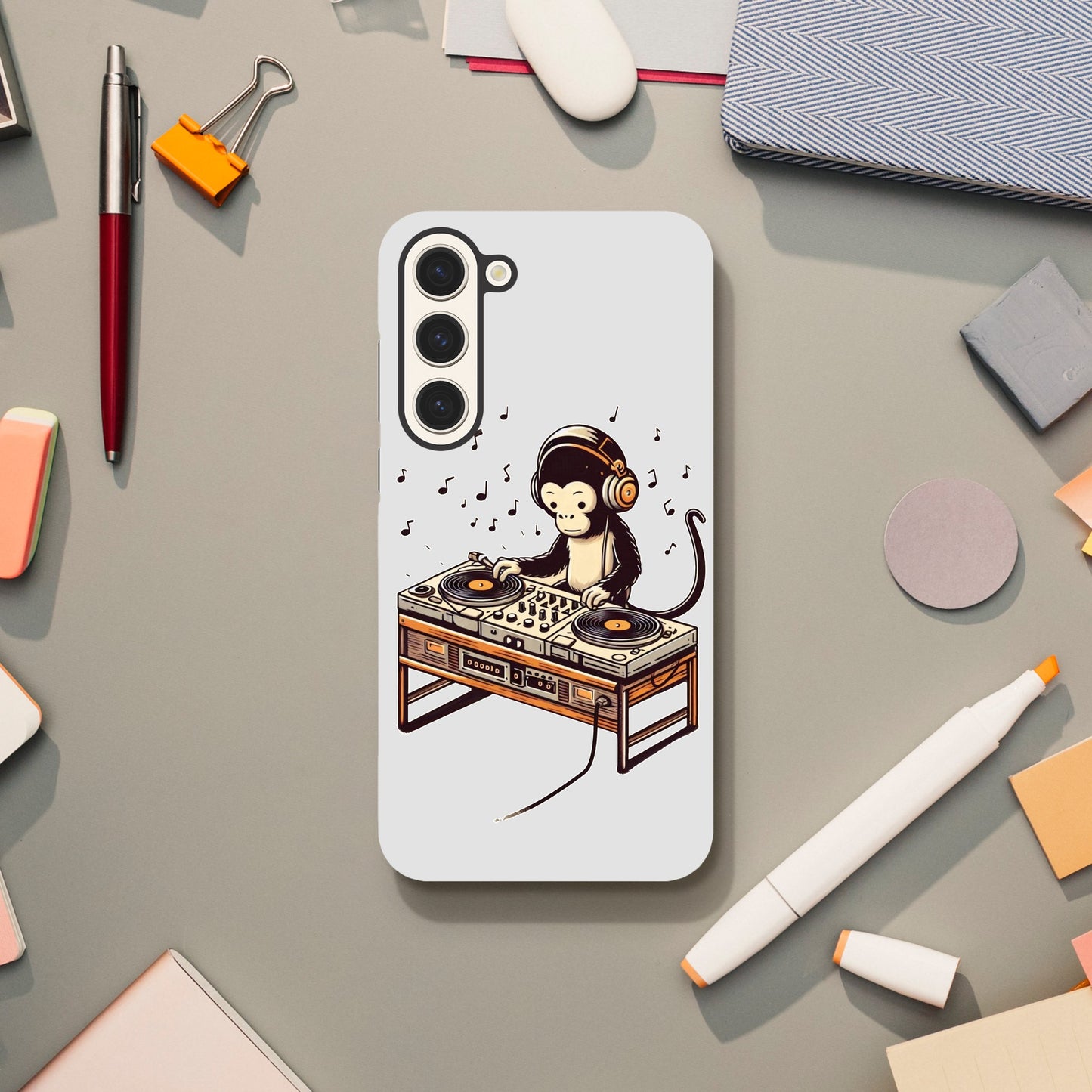 Monkey DJ Samsung Galaxy Case, Monkey phone case, Durable Dual-Layer, tough iphone case, Glossy Finish, - Rampage Design Studio