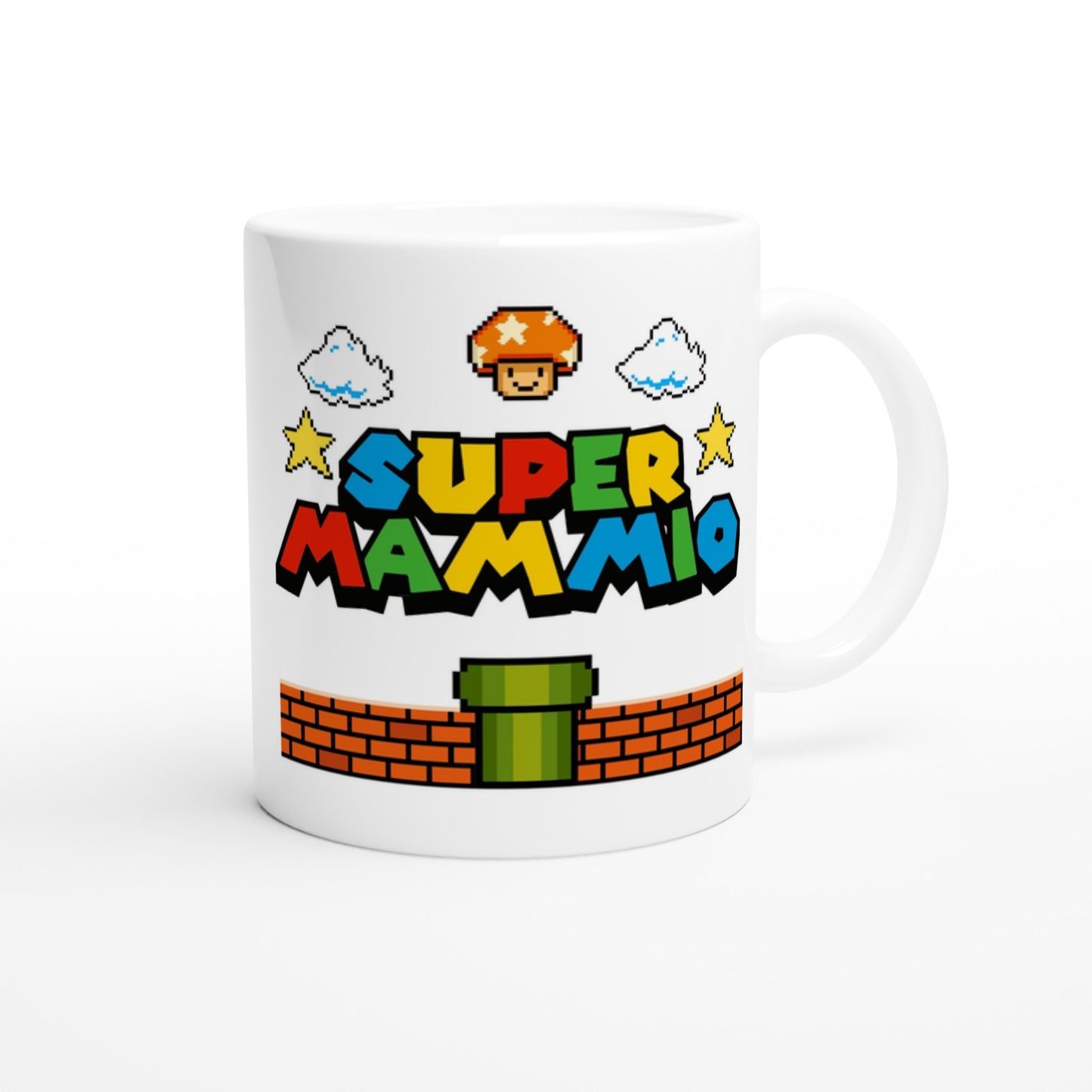 Super Mammio Retro Gaming Mug, Mothers Day Gift, Super Mario, 11oz Ceramic, Dishwasher & Microwave Safe, Perfect for Gaming Moms - Rampage Design Studio