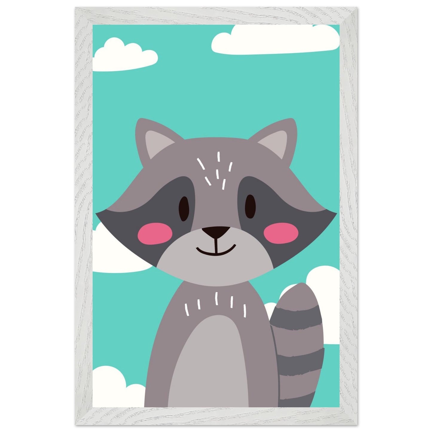 Personalized Kids Room Decor Cute Raccoon Children's Wall Art - Rampage Design Studio
