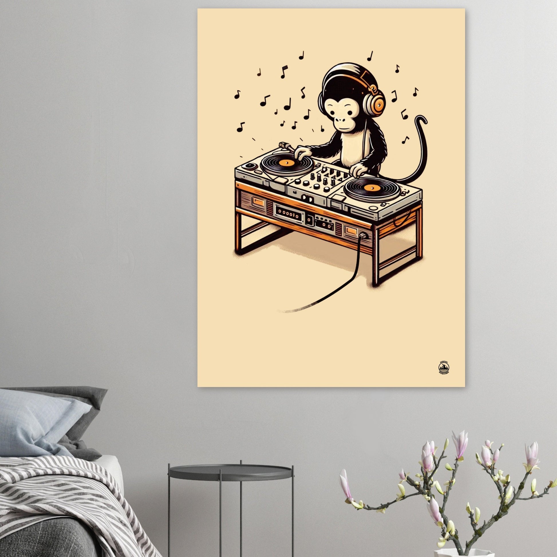 Monkey DJ Premium Matte Paper Poster - Rampage Design Studio