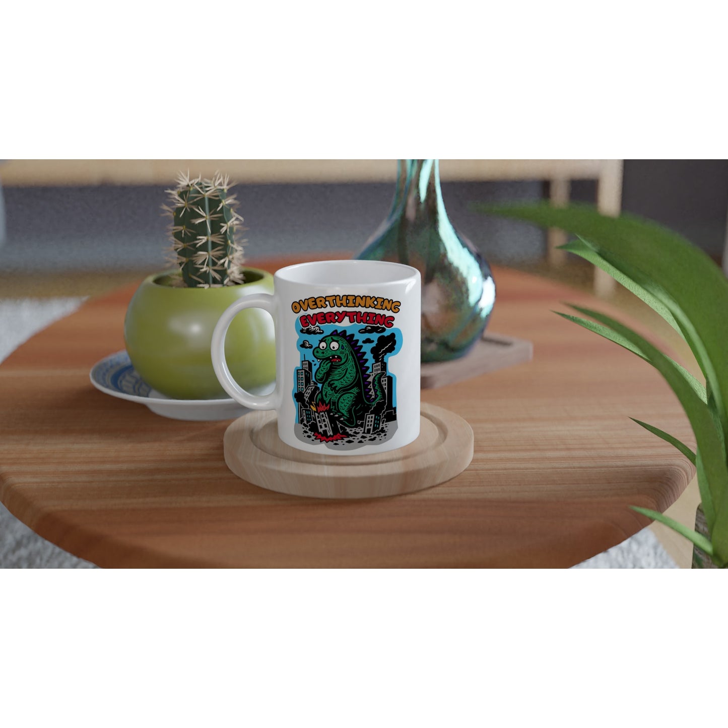 Overthinking Everything Funny Monster Mug - Rampage Design Studio