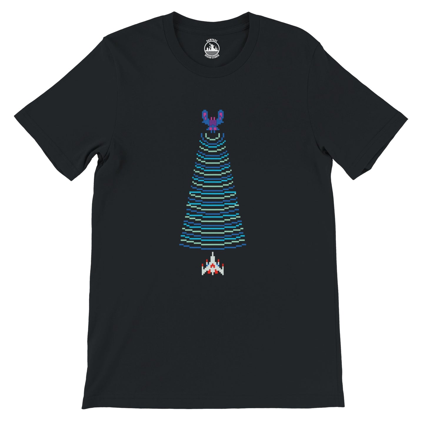 Galaga Traction Beam - Premium Unisex Crewneck T-shirt - Rampage Design Studio