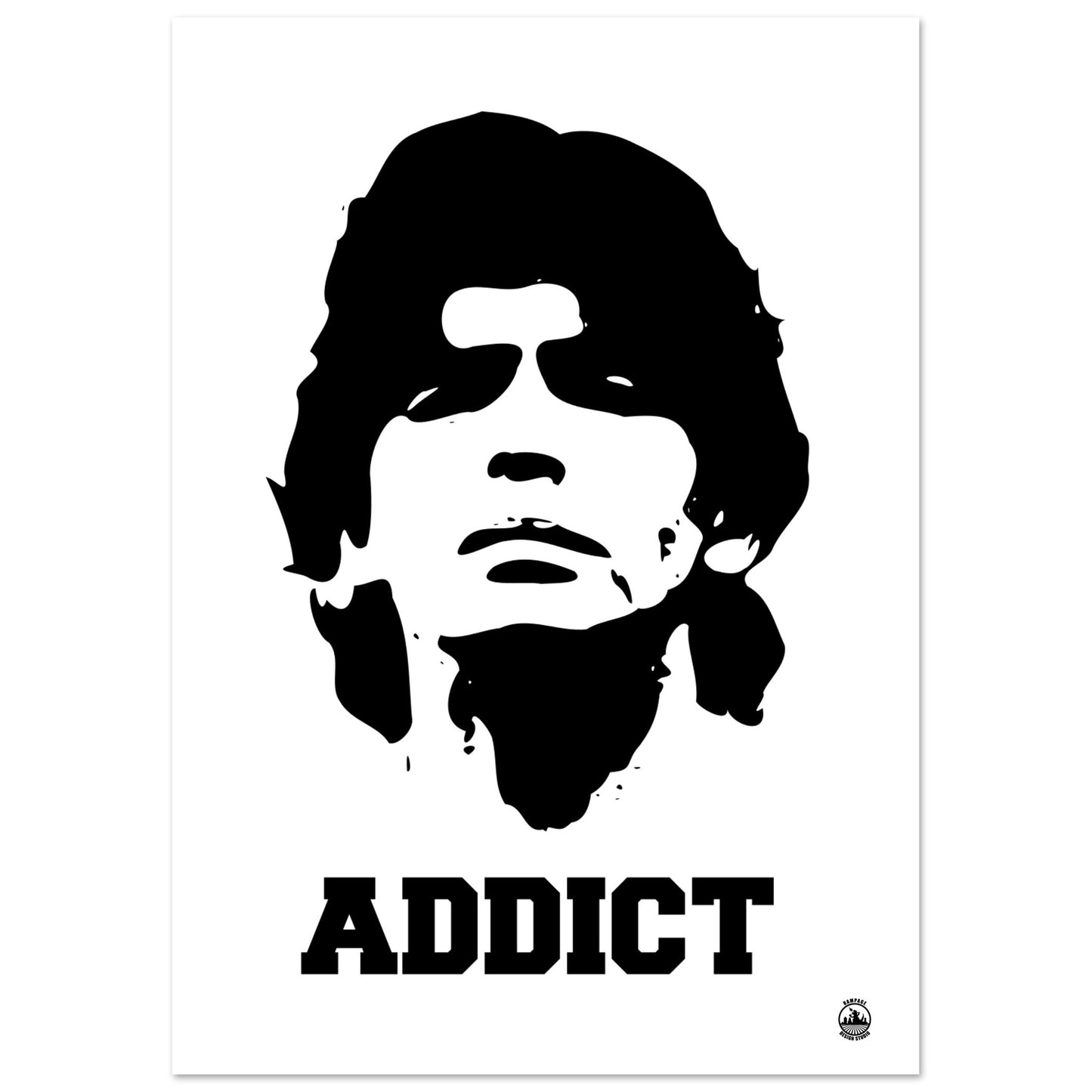 ADDICT - Diego Maradona Premium Matte Paper Poster - Rampage Design Studio