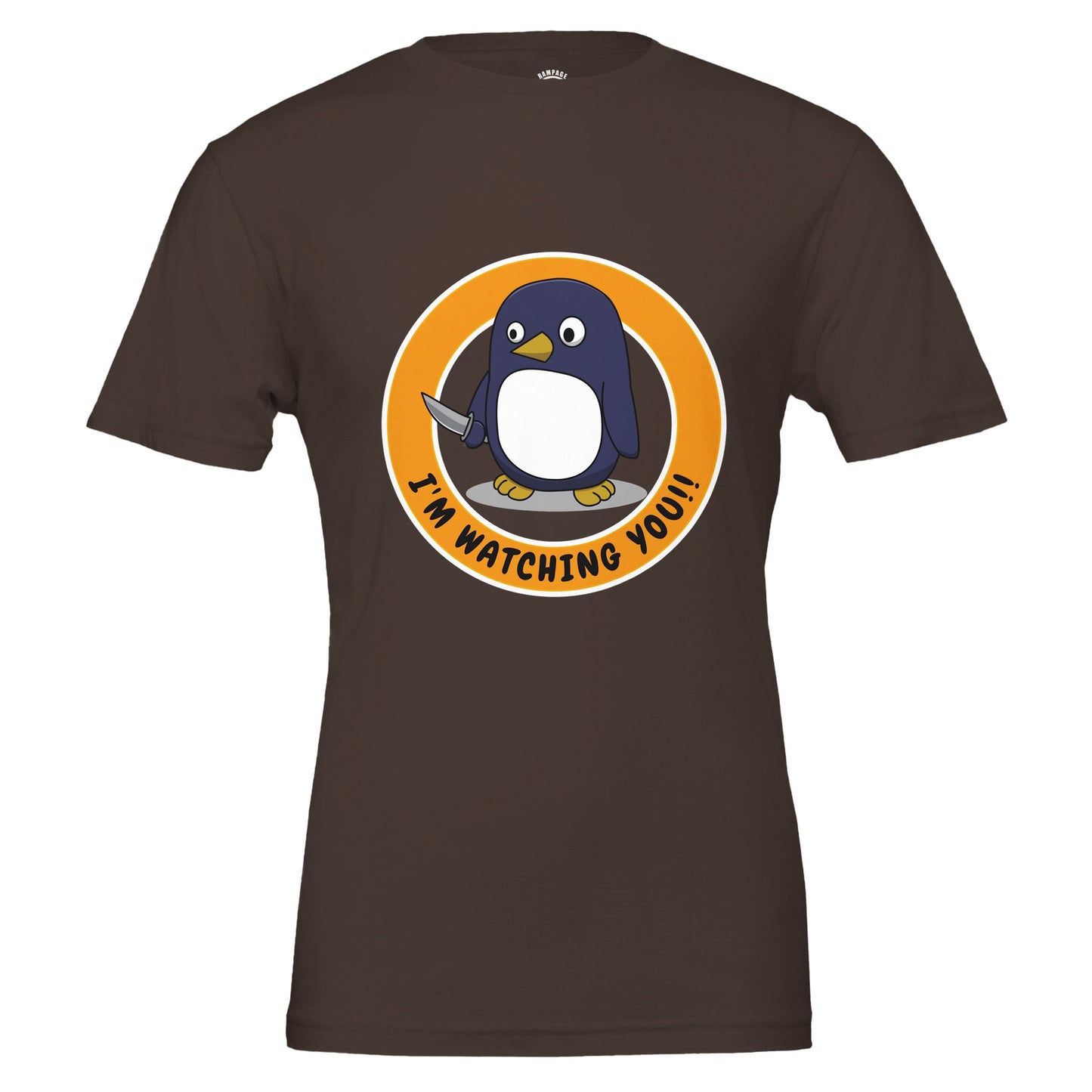 Sinister Penguin T-Shirt – I'm Watching You! – Unisex Soft Cotton Tee - Rampage Design Studio