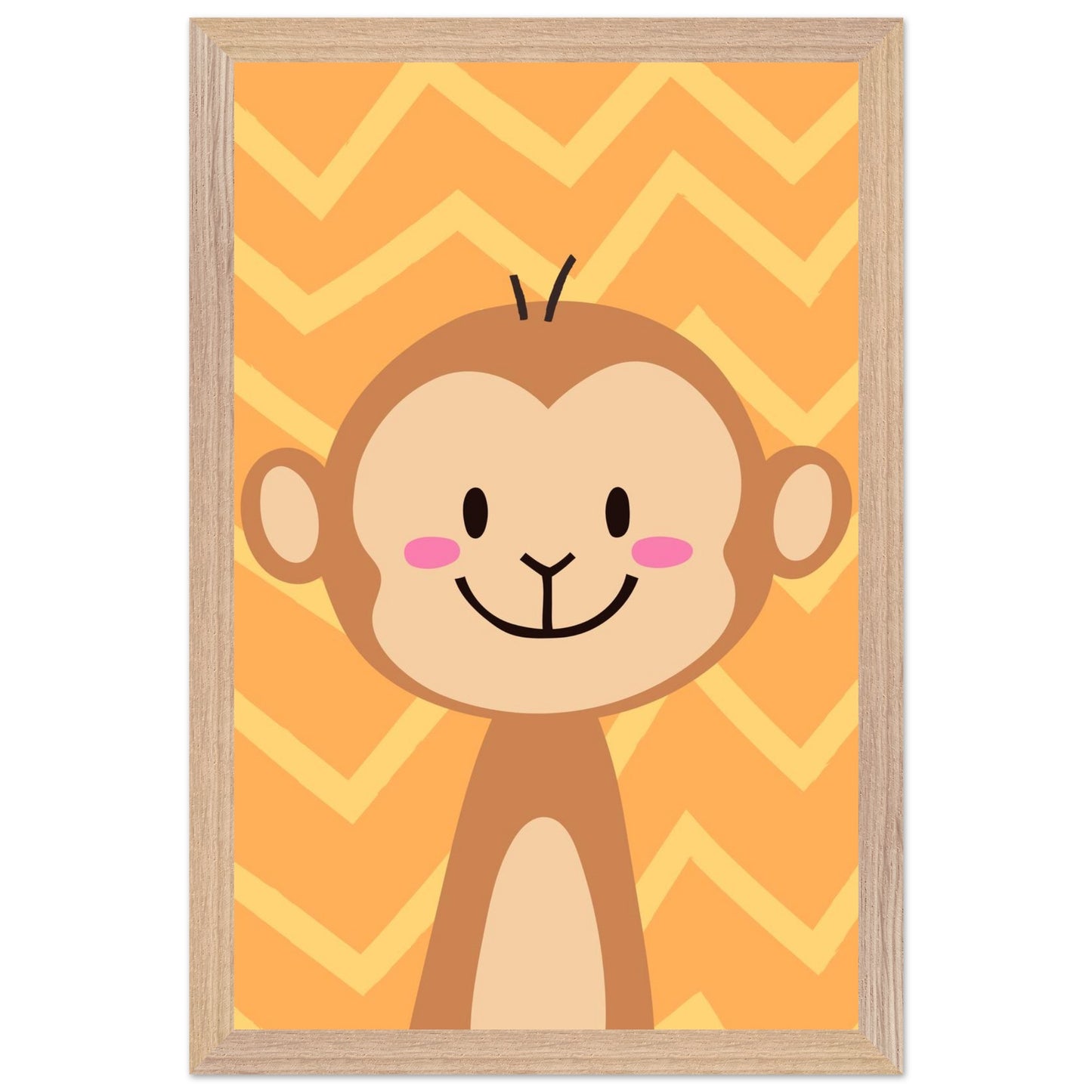 Personalized Kids Room Art Playful Nursery Decor Cute Monkey Print - Rampage Design Studio