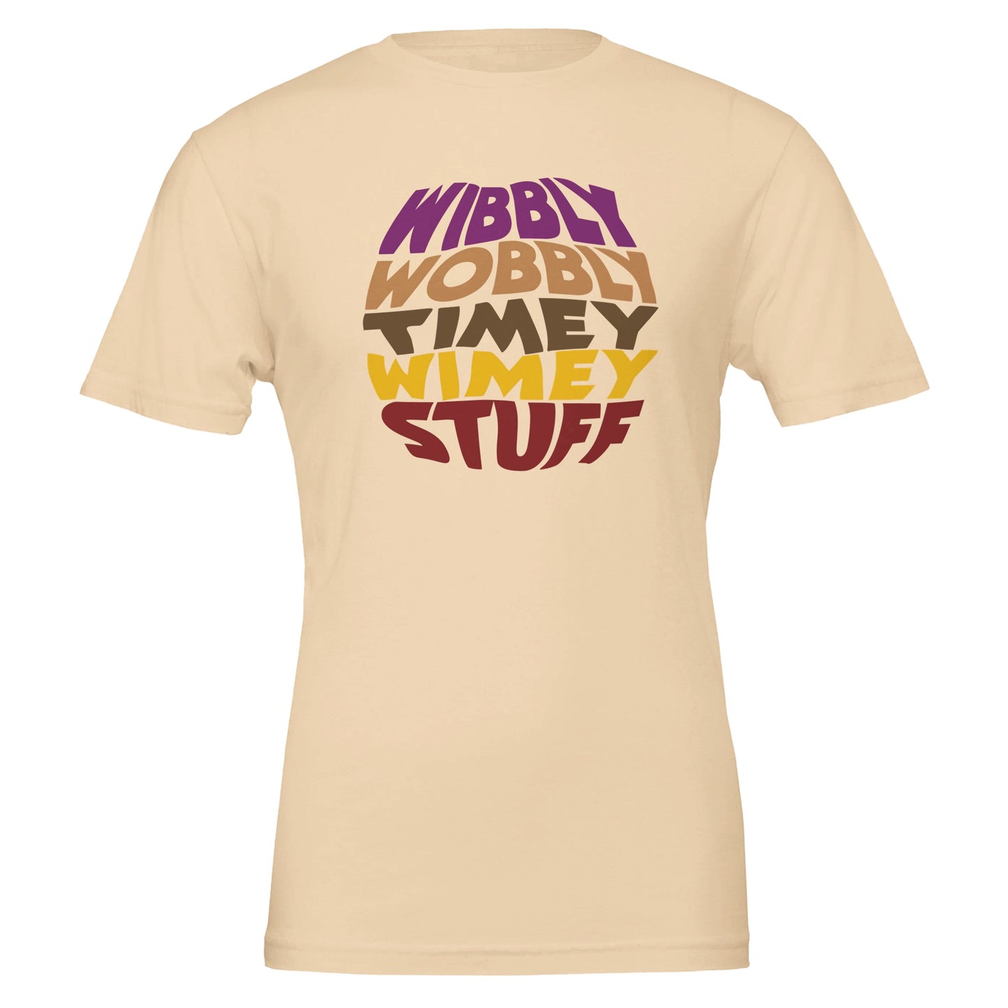 Doctor Who Quote T-Shirt - 'Wibbly Wobbly Timey Wimey Stuff' in Scarf Colors - Rampage Design Studio