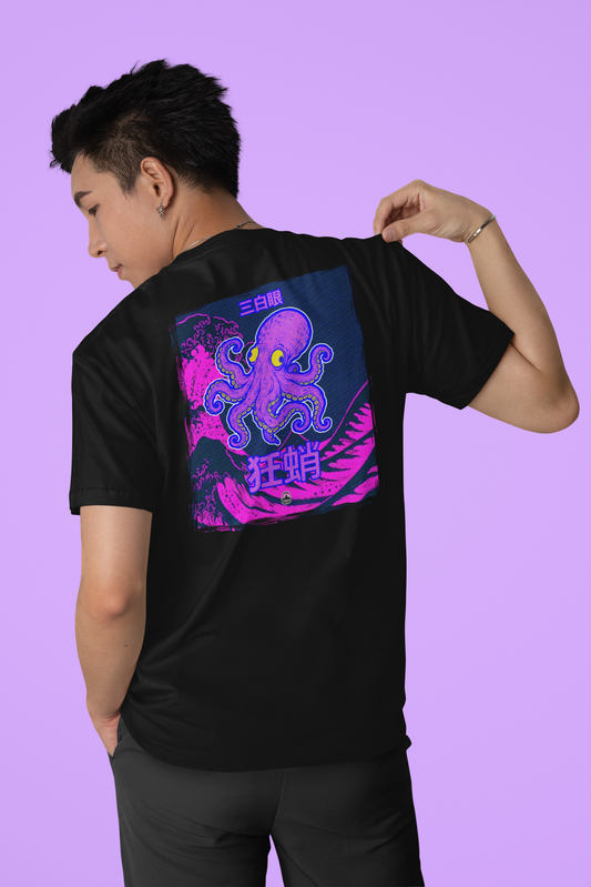 Japanese Octopus T Shirt – Neon Japanese Streetwear Design