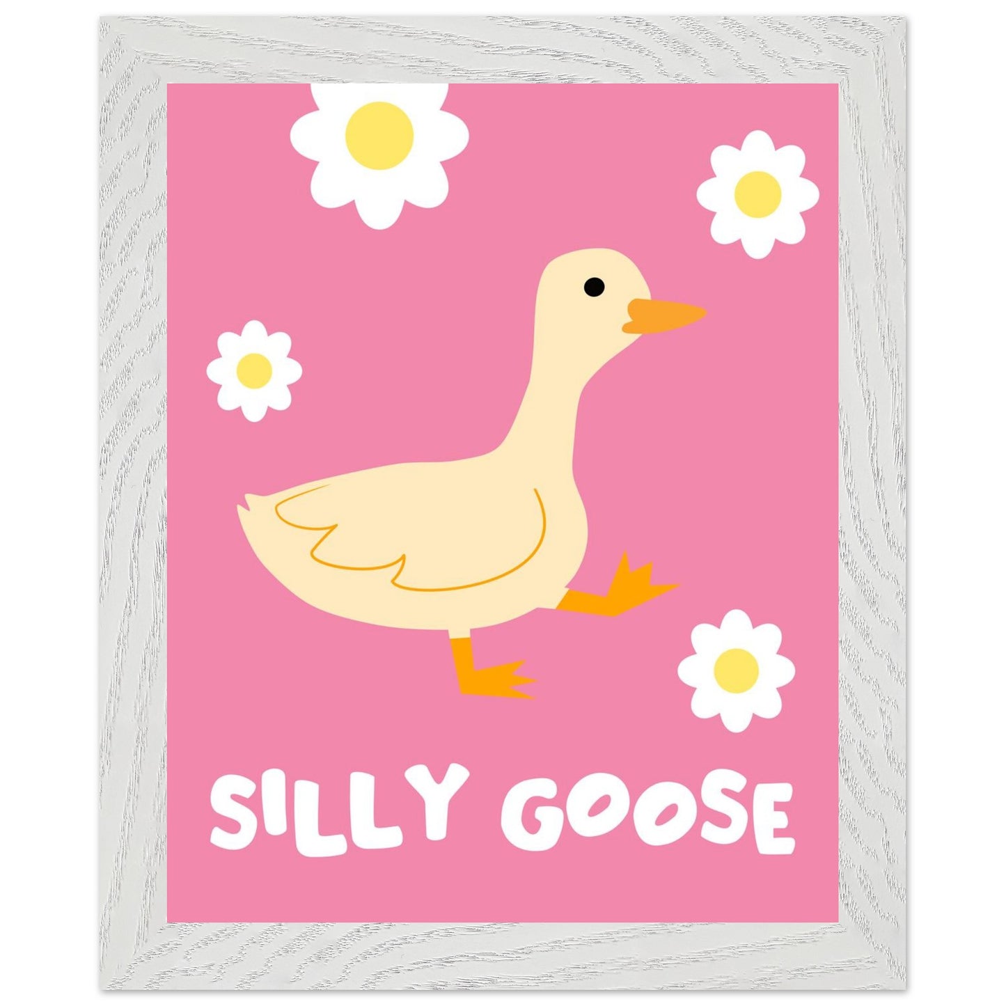 Silly Goose Wall Art – Cute Goose Print – Funny Animal Poster – Whimsical Nursery Decor – Pink Goose Illustration – Playful Gift Idea - Rampage Design Studio