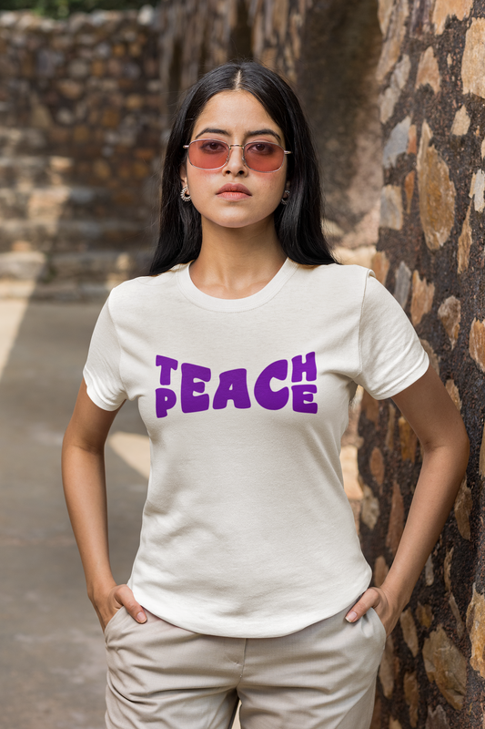 Teach Peace T-Shirt - Soft Cotton, Eco-Friendly,  Unisex Fit - Rampage Design Studio