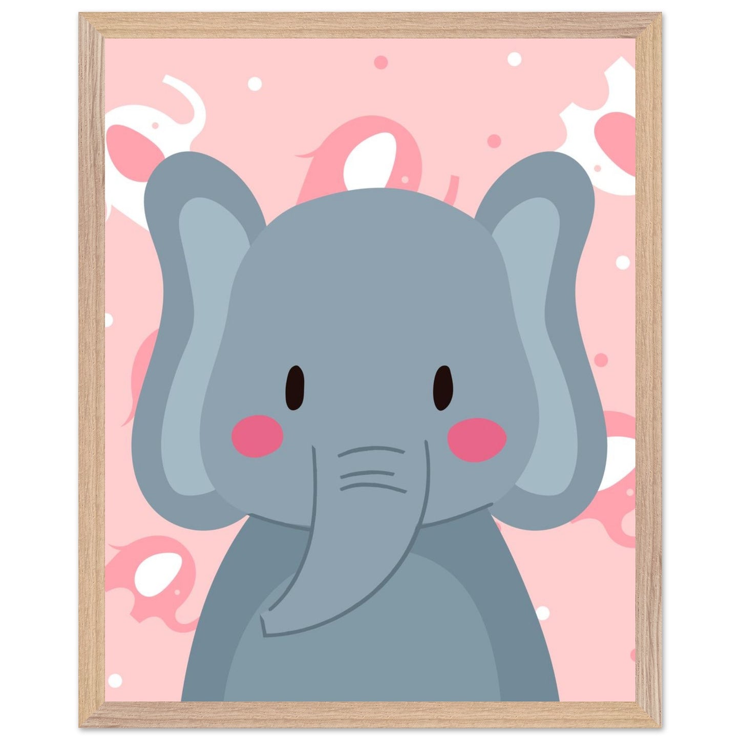 Personalized Elephant Wall Art Safari Nursery Print Cute Baby Room Decor - Rampage Design Studio