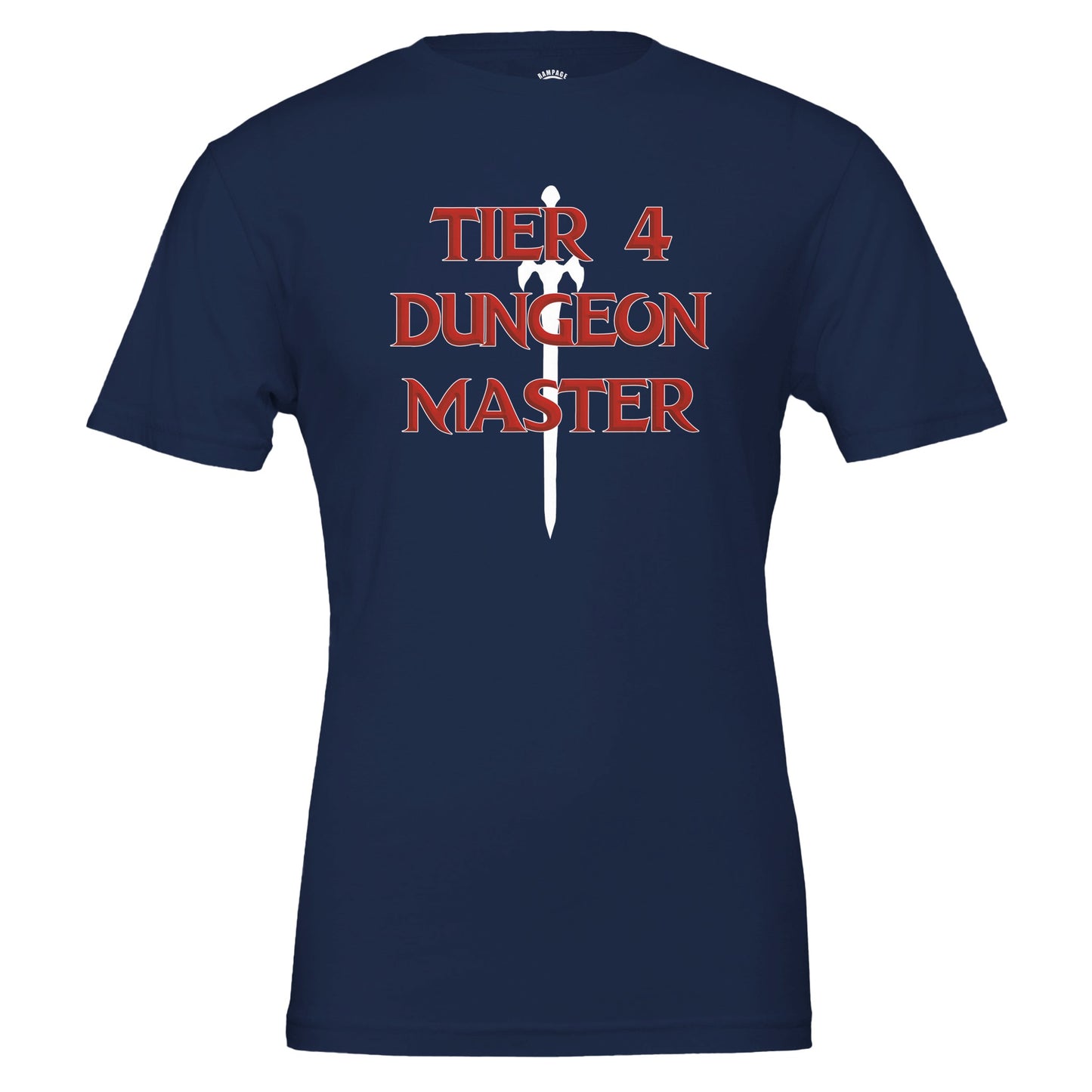 Tier 4 Dungeon Master T-Shirt, D&D Style Design, Vorpal Sword Silhouette, Dungeons and Dragons, RPG fan shirt, Geek Shirt - Rampage Design Studio