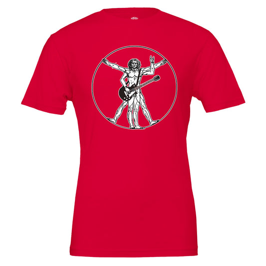 Rock Guitar Vitruvian Man T-Shirt - Rampage Design Studio