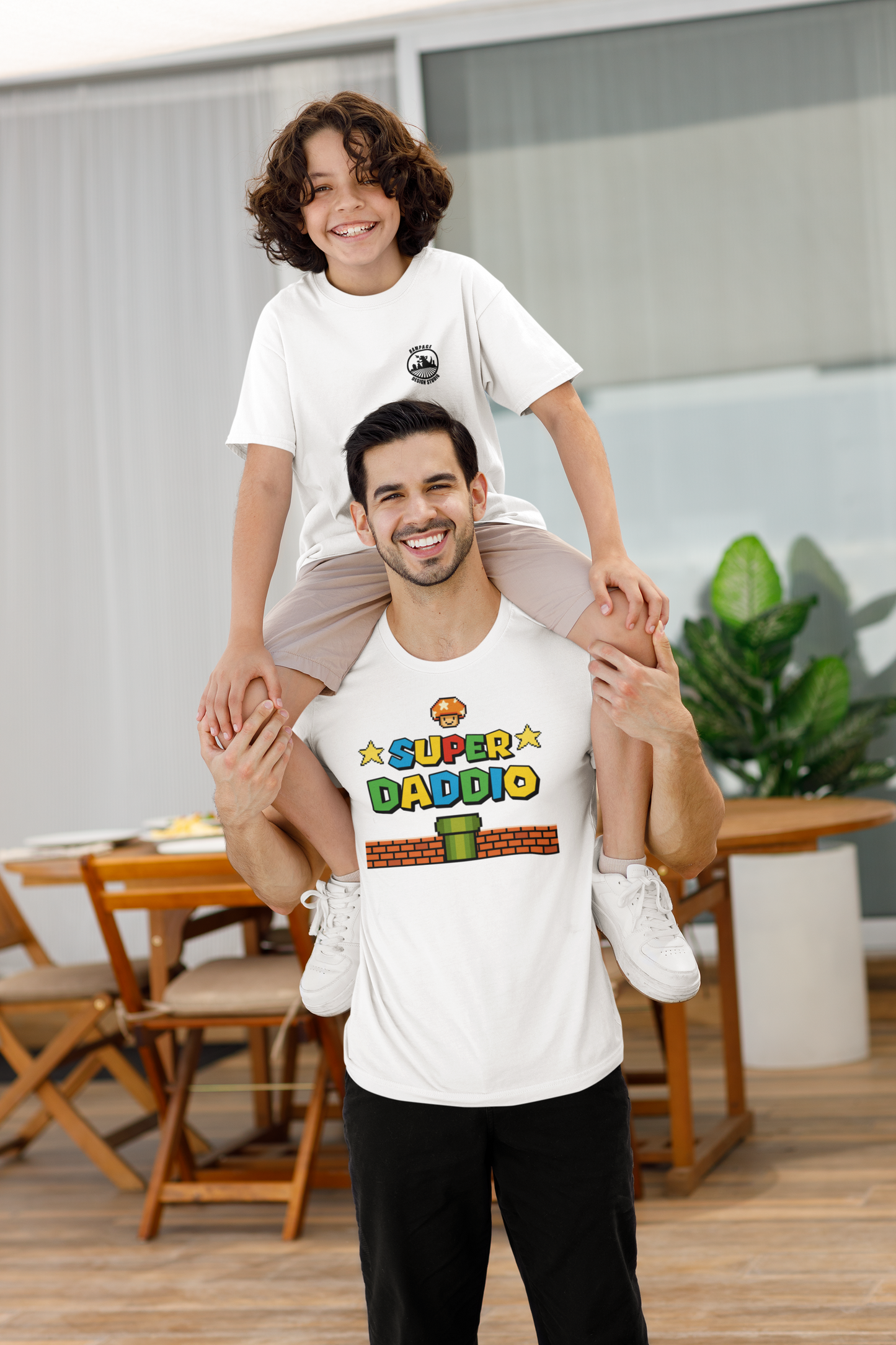 Super Daddio T-Shirt, Super Mario Design, Fathers Day Tee, Gift for Dad, Retro Gaming Design, Soft Cotton, Unisex Fit - Rampage Design Studio