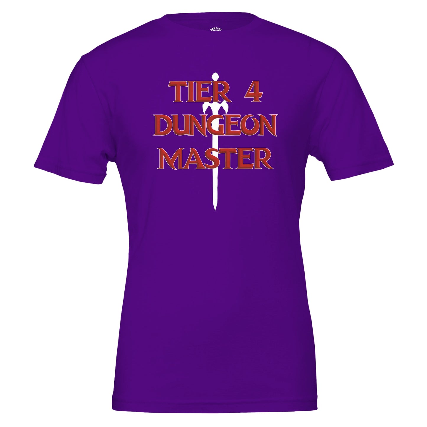 Tier 4 Dungeon Master T-Shirt, D&D Style Design, Vorpal Sword Silhouette, Dungeons and Dragons, RPG fan shirt, Geek Shirt - Rampage Design Studio
