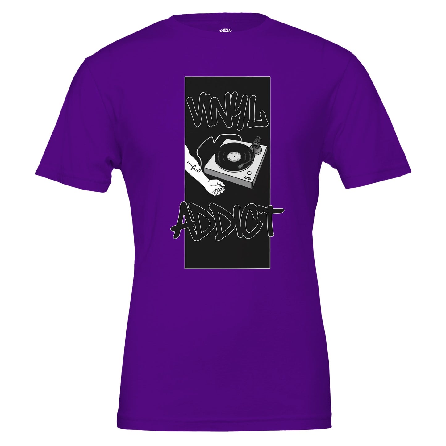 Vinyl Addict T-Shirt • DJ Turntable Shirt • Record Collector Gift • Vinyl Lover Tee • Crate Digger Retro Graphic Tee - Rampage Design Studio