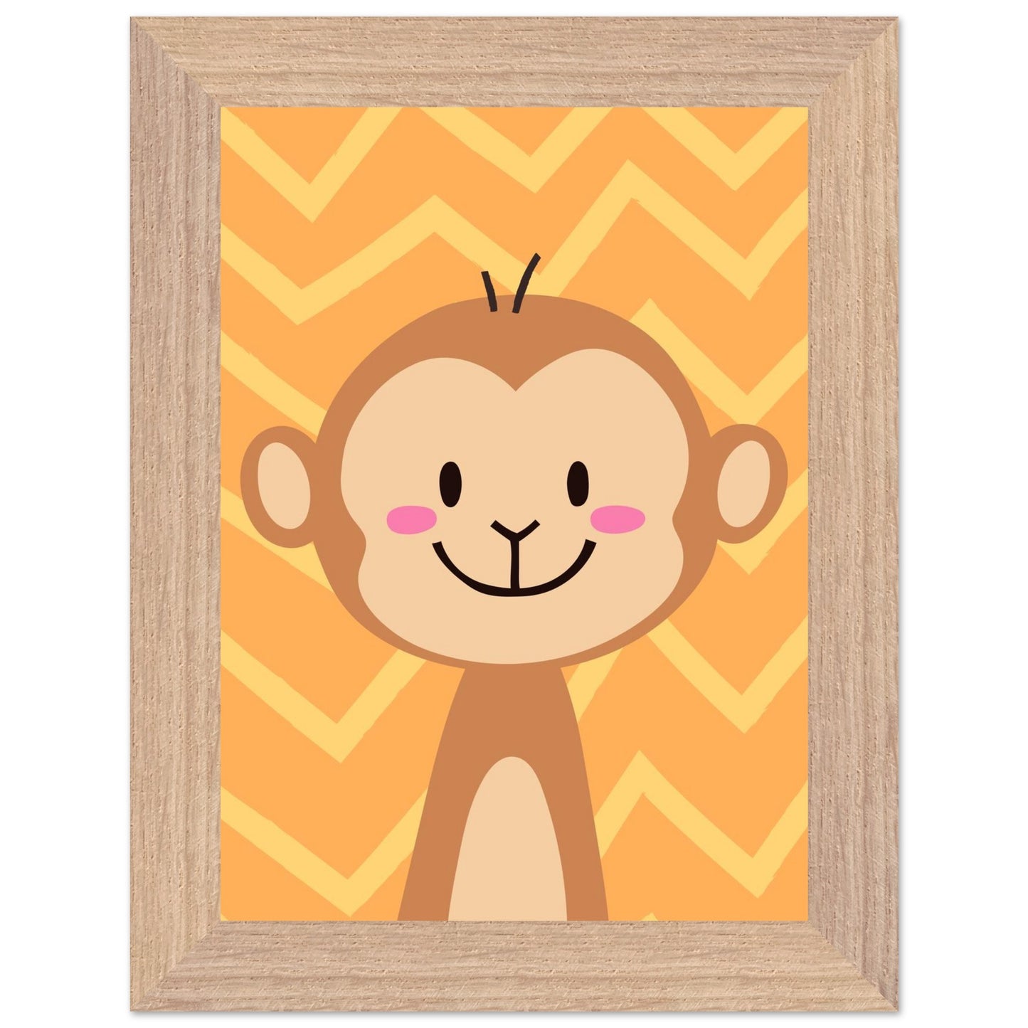 Personalized Kids Room Art Playful Nursery Decor Cute Monkey Print - Rampage Design Studio
